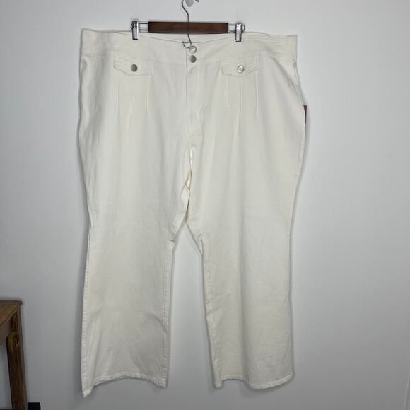 Victor Glemaud size 24 26 Women's High-Rise Flared Leg Jeans White plus sz - Picture 14 of 16